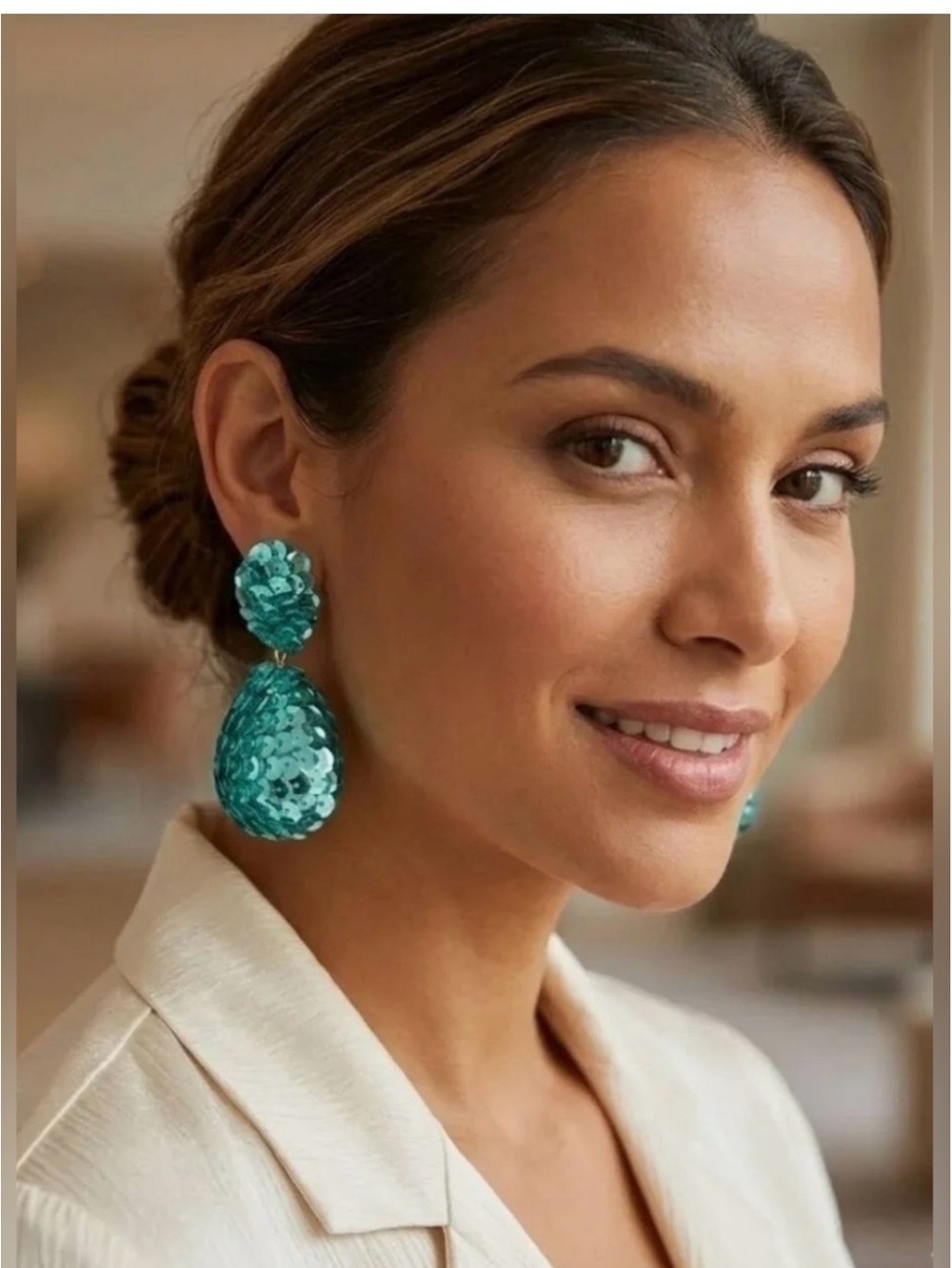 Tuckernuck Turquoise Sequin Sandra Earrings